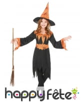 Tenue de sorcière araignée orange et noire, enfant, image 1