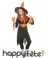 Tenue de sorcière araignée orange et noire, enfant, image 2