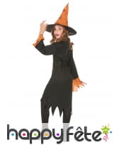Tenue de sorcière araignée orange et noire, enfant, image 3