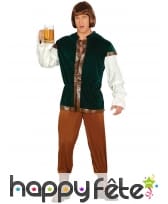 Tenue de tavernier du Moyen âge vert et marron