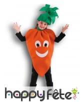 Tunique et chapeau déguisement carotte fille
