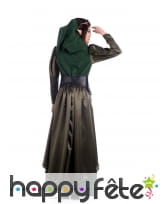 Tenue elfe médiéval aspect velours vert pour femme, image 1