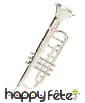 Trompette en plastique de 29cm, argentée