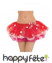 Tutu en voile rouge rose et blanc pour femme