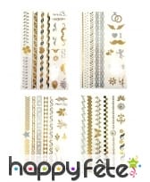 Tatoos fantaisies argentés et dorés, image 1