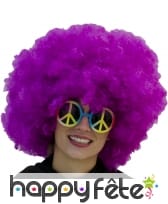 Très grosse perruque afro violette
