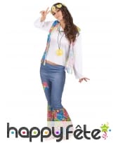Tenue hippie bleue et colorée pour femme, image 1
