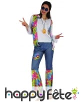 Tenue hippie bleue et colorée pour femme, image 3