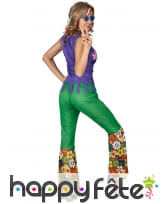 Tenue Hippie verte et fleurie pour femme, image 2