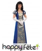 Tenue impératrice bleu royal brocards dorés femme