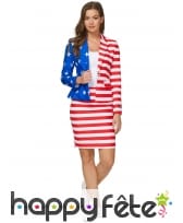Tailleur imprim&eacute; drapeau USA pour femme