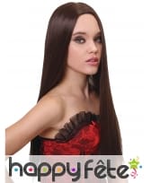 Très longue perruque chatain lisse, luxe, image 3