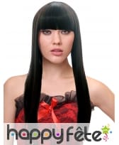 Très longue perruque lisse chatain mèches auburn, image 3