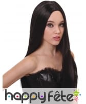Très longue perruque noire lisse, luxe, image 3