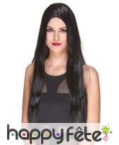 Très longue perruque noire lisse, luxe