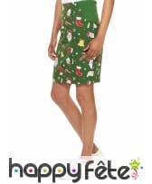 Tailleur motifs de Noël fond vert, image 1