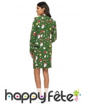 Tailleur motifs de Noël fond vert, image 2