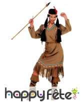 Tenue marron d'indienne pour femme adulte