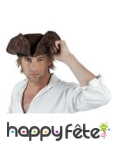 Tricorne marron imitation cuir