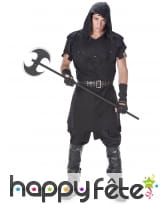 Tenue noire de bourreau pour adulte, image 2