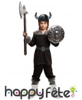 Tenue noire de petit viking pour enfant