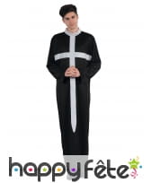 Tenue noire de prêtre imprimé croix blanche, image 2