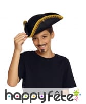 Tricorne noir de pirate pour enfant