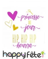 Tatouage "Princesse du Jour" éphémère de 80mm