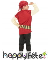 Tenue pirate rouge pour enfant imitation velours, image 2