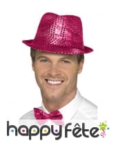 Trilby rose à sequin, image 1