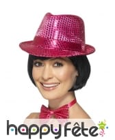 Trilby rose à sequin