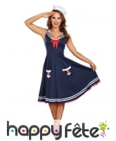 Tenue robe bleue de femme matelot rétro