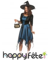 Tenue robe bleue nuit de sorci&egrave;re avec voile, image 1