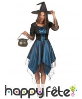 Tenue robe bleue nuit de sorci&egrave;re avec voile