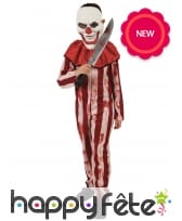 Tenue rayée de clown d'Halloween pour enfant