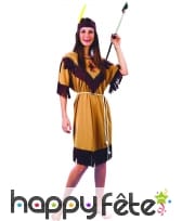 Tenue robe d'indienne marron clair pour femme, image 3