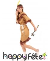 Tenue robe d'indienne marron clair pour femme, image 1