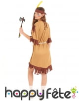 Tenue robe d'indienne marron clair pour femme, image 2