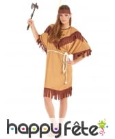 Tenue robe d'indienne marron clair pour femme