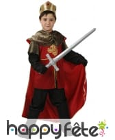 Tenue rouge de roi médiéval pour petit garçon