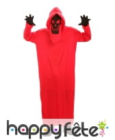 Tunique rouge de diable au visage squelette, image 3
