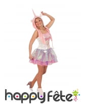 Tenue robe et chapeau de Licorne pour femme