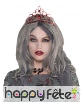 Tiare rouge en fausse pierre pour femme