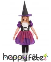 Tenue sorcière avec robe manches bouffante fille