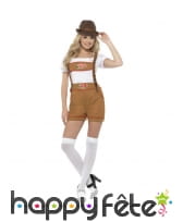 Tenue salopette courte marron de Bavaroise