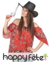 T-shirt de cow girl &eacute;paules d&eacute;nud&eacute;es