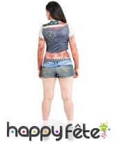 T-shirt imprimé haut de biker pour femme, image 1