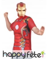 T-Shirt Iron Man 2 avec masque pour adulte