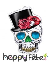 Tête squelette jour des morts à accrocher