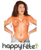 T-Shirt mains sur seins nus imprimé